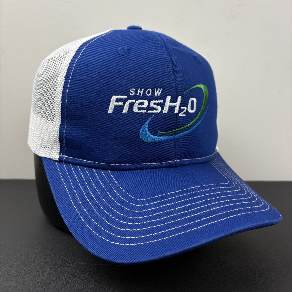 Show FresH2O Hat Royal Blue White Mesh Trucker Snapback Cap Livestock Ag Promo